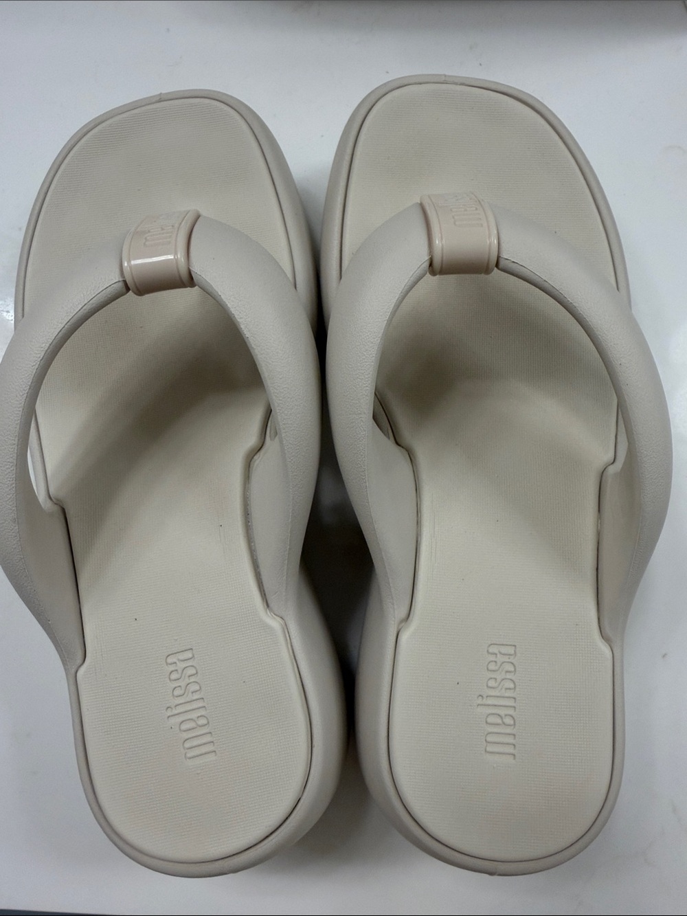 Melissa Cream Platform Thong Sandals
